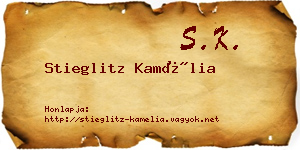 Stieglitz Kamélia névjegykártya